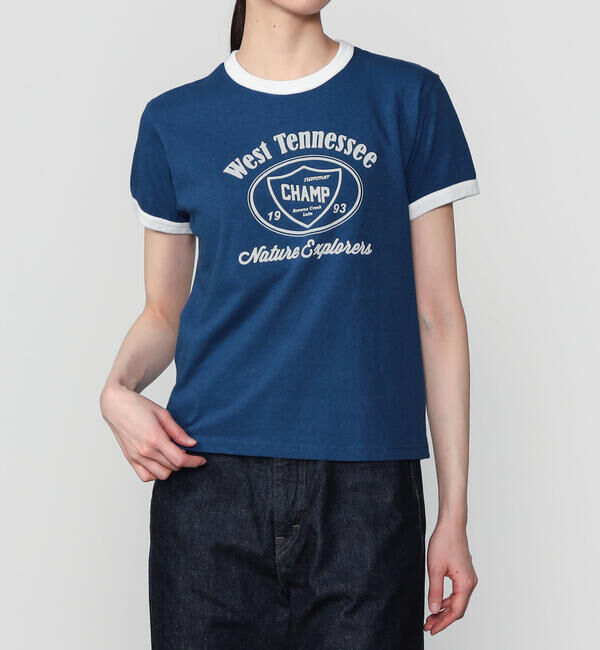  「FilMelange |〈別注〉プリント リンガーTシャツ WOMEN」|Tシャツ・カットソー|BLUE系1