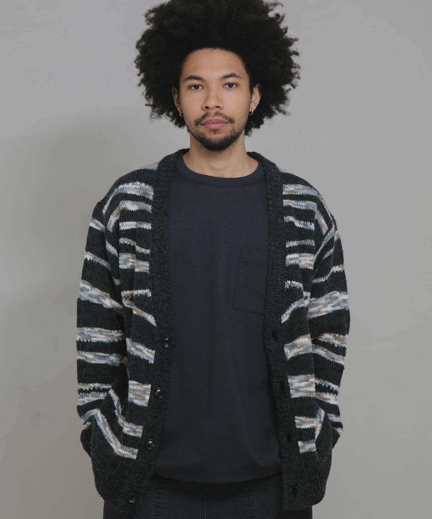 Sonny Label 「ウール混スペースダイニットカーディガン」|カーディガン|ブラック系その他