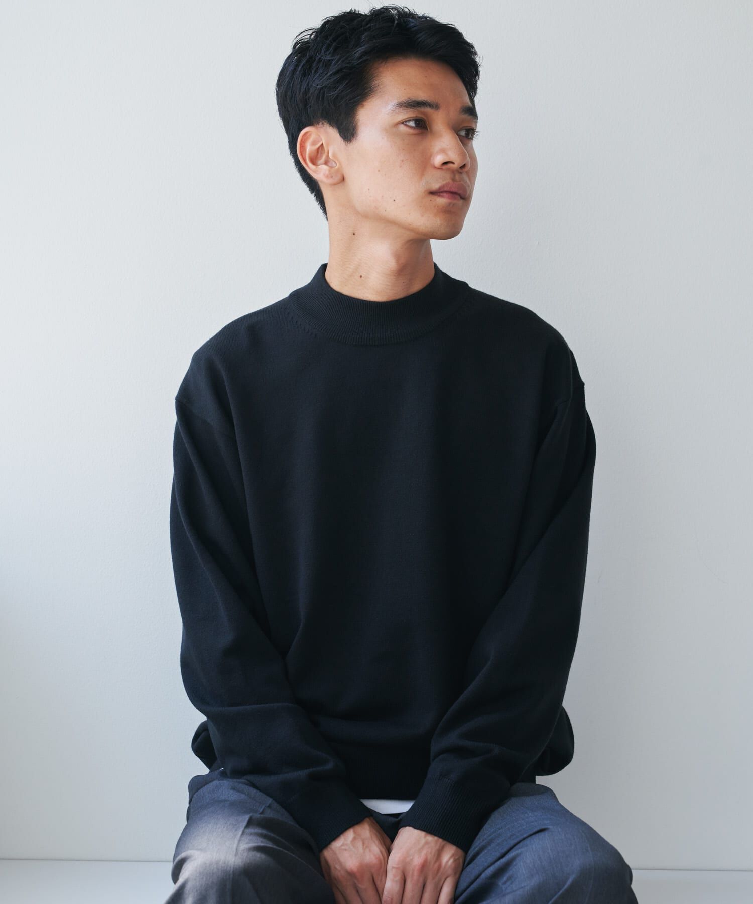 URBAN RESEARCH DOORS「『仁村紗和さん着用』『UR TECH 200日ニット』 モックネック」|ニット・セーター|