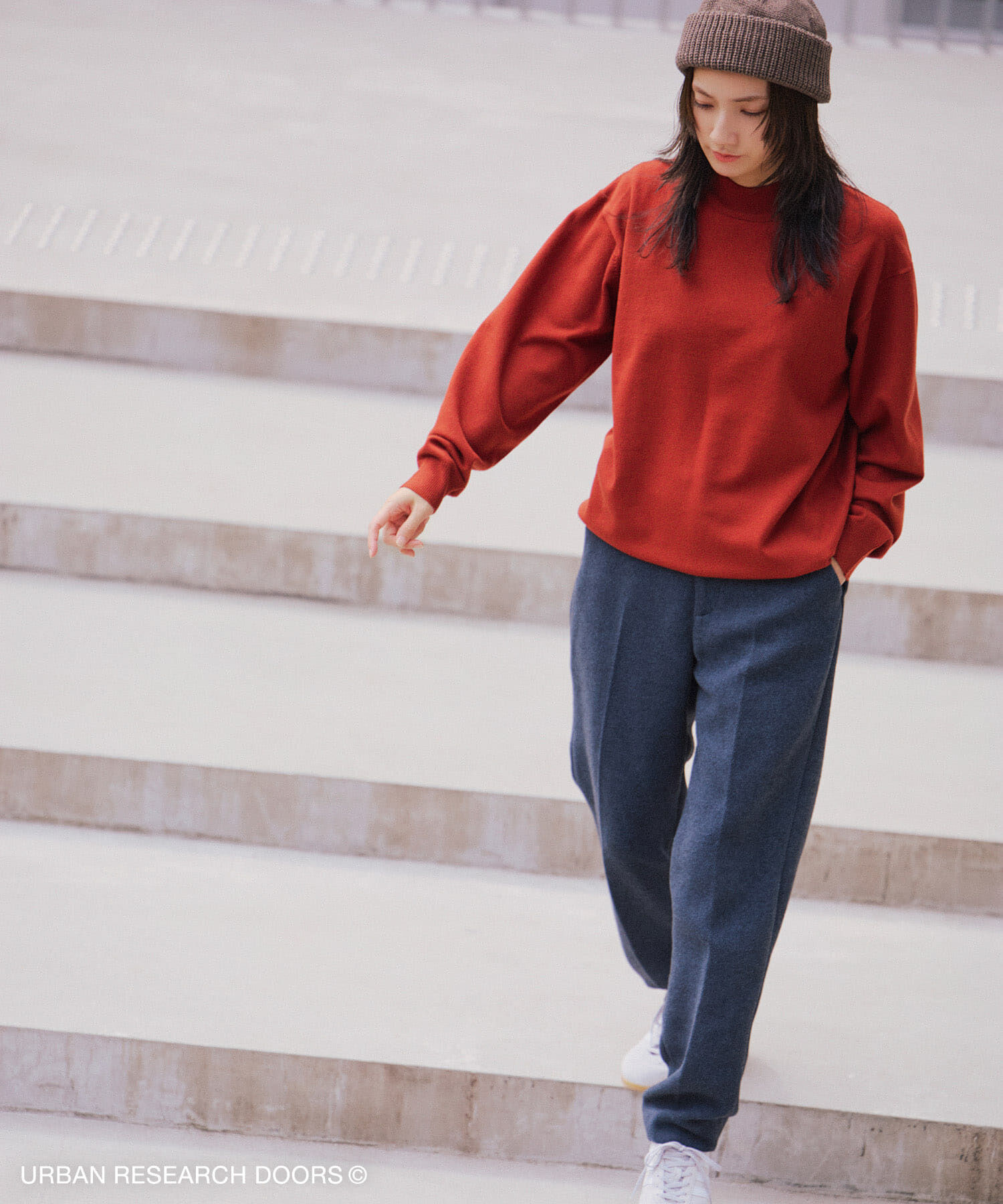 URBAN RESEARCH DOORS「『仁村紗和さん着用』『UR TECH 200日ニット』 モックネック」|ニット・セーター|