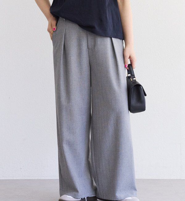  「【接触冷感】ストレートシルエットスラックスパンツ」|その他|グレー系その他