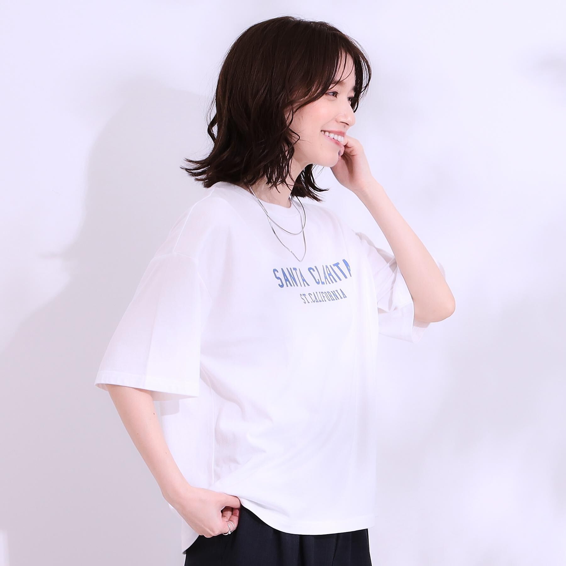 SHOO･LA･RUE「【選べる4柄】コットンプリントロゴTシャツ」|Tシャツ・カットソー|