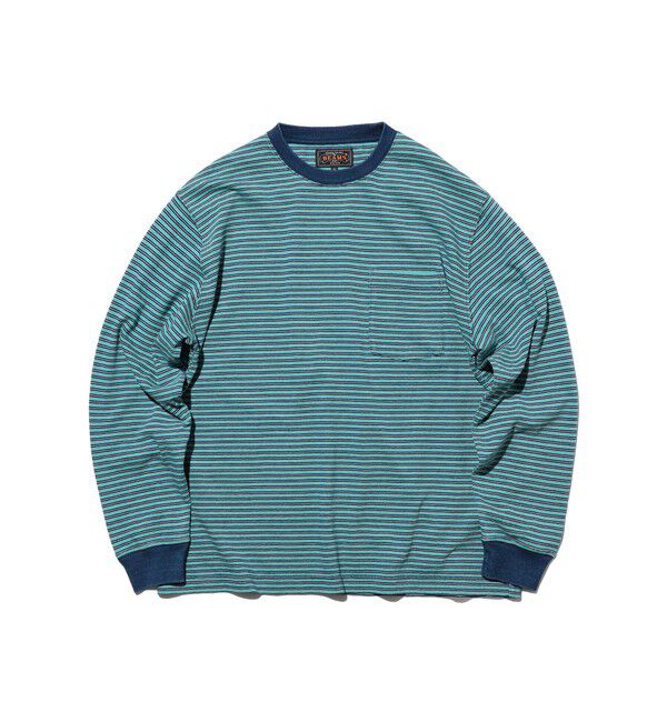 BEAMS PLUS「Pocket Tee Indigo Stripe」|Tシャツ・カットソー|GREEN