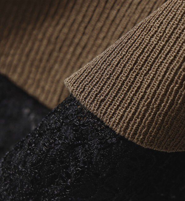 quaranciel「《予約》quaranciel:〈手洗い可能〉レース ヘム Vネック ポンチョ ニット カーディガン」|カーディガン|