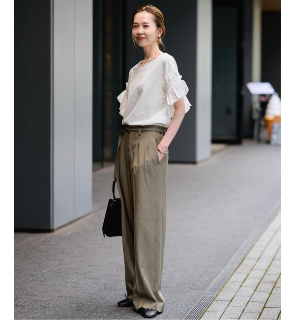 SLOBE IENA「《汗染み防止》フリルスリーブプルオーバー」|Tシャツ・カットソー|