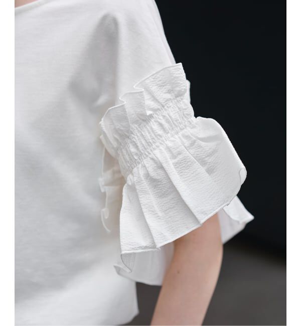 SLOBE IENA「《汗染み防止》フリルスリーブプルオーバー」|Tシャツ・カットソー|
