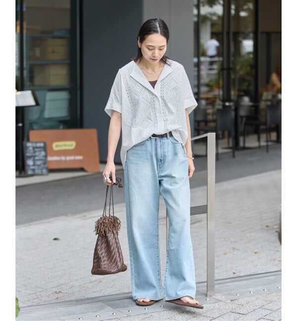 JOURNAL STANDARD「カットワークレースノーカラーブラウス」|シャツ・ブラウス|