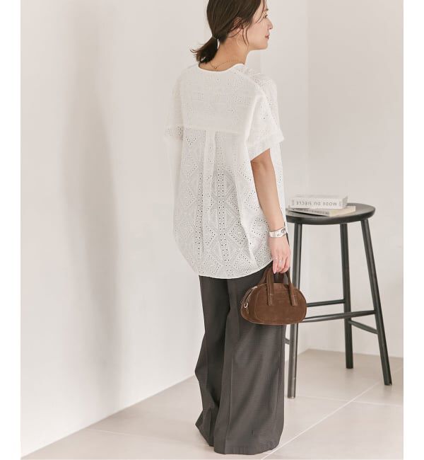 JOURNAL STANDARD「カットワークレースノーカラーブラウス」|シャツ・ブラウス|