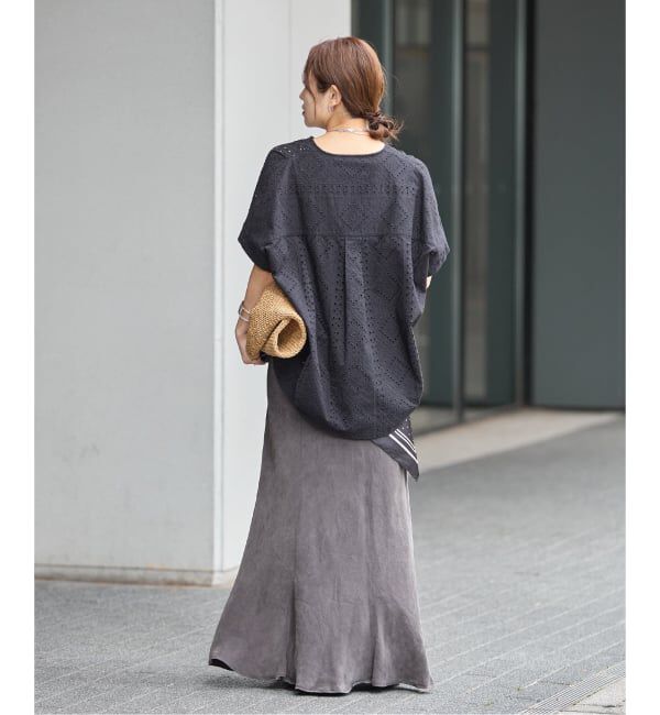 JOURNAL STANDARD「カットワークレースノーカラーブラウス」|シャツ・ブラウス|
