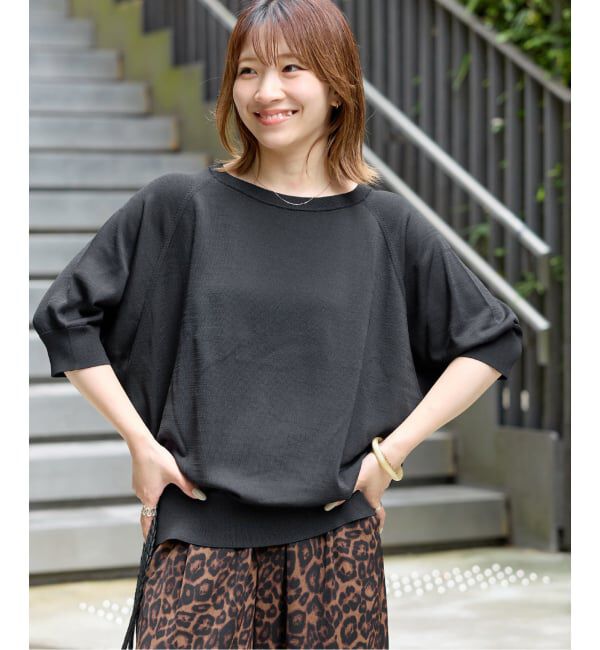 JOURNAL STANDARD relume「《WEB限定追加》接触冷感 / ウォッシャブルクールドルマンプルオーバー」|ニット・セーター|ブラック