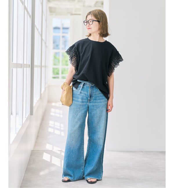 Spick and Span「《追加》ケミカルレーススリーブプルオーバー」|Tシャツ・カットソー|