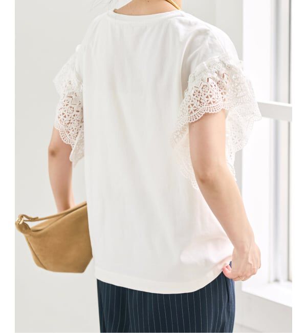 Spick and Span「《追加》ケミカルレーススリーブプルオーバー」|Tシャツ・カットソー|