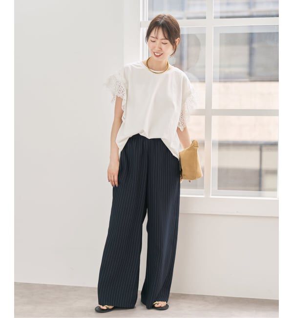 Spick and Span「《追加》ケミカルレーススリーブプルオーバー」|Tシャツ・カットソー|