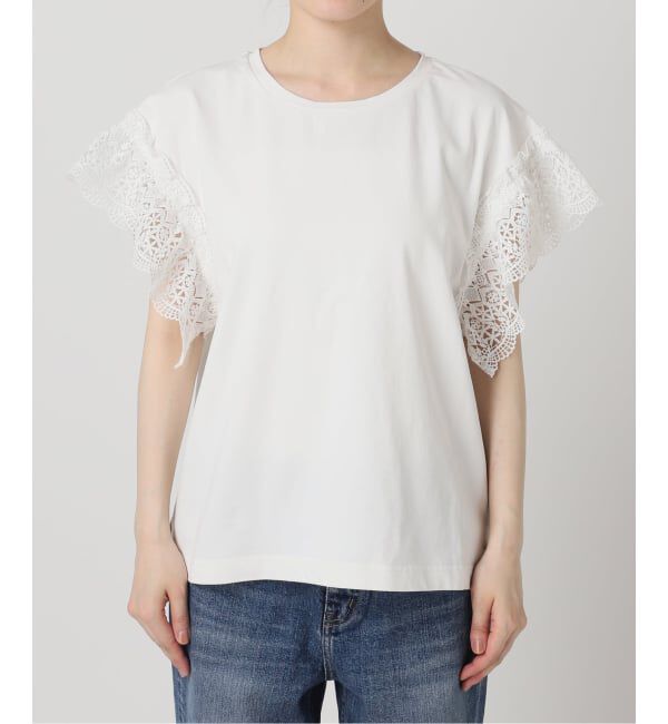 Spick and Span「《追加》ケミカルレーススリーブプルオーバー」|Tシャツ・カットソー|