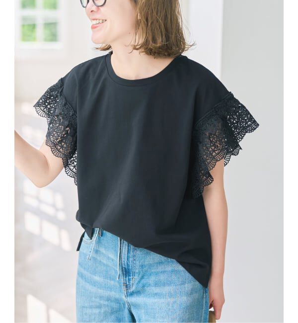 Spick and Span「《追加》ケミカルレーススリーブプルオーバー」|Tシャツ・カットソー|