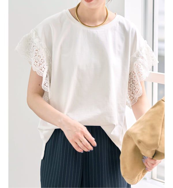 Spick and Span「《追加》ケミカルレーススリーブプルオーバー」|Tシャツ・カットソー|