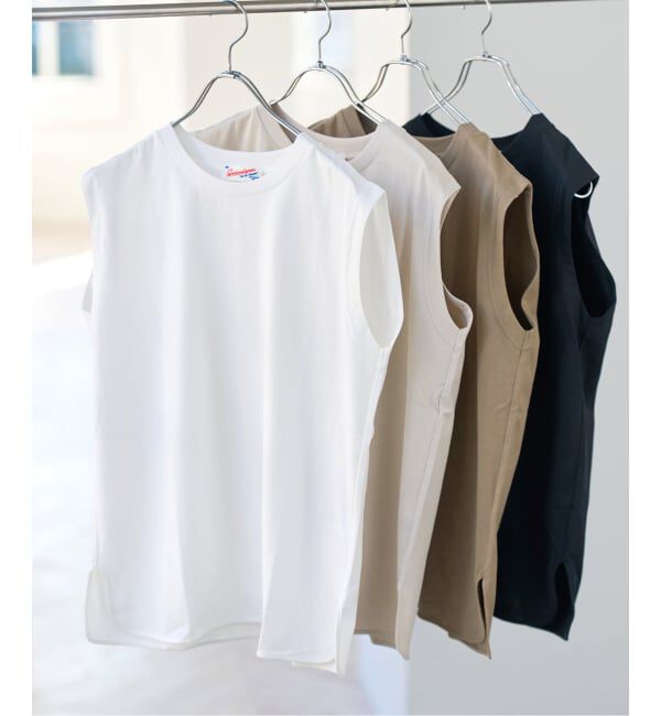 Spick and Span「《追加》汗染み防止ファインコットンノースリTシャツ」|Tシャツ・カットソー|