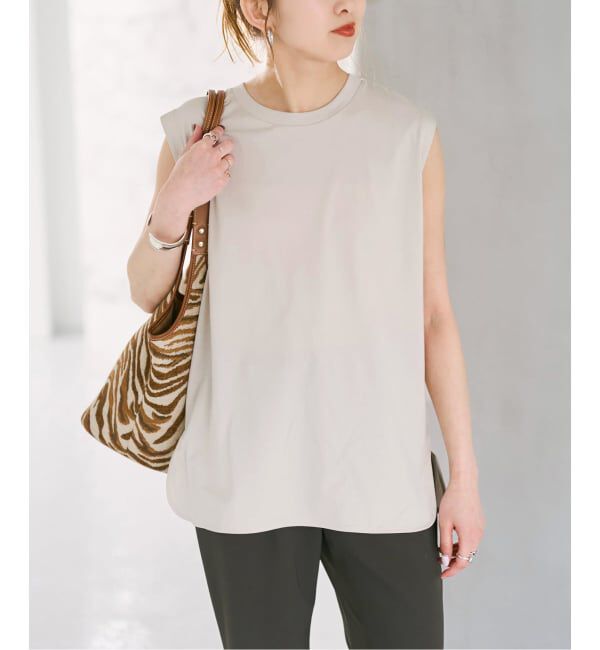 Spick and Span「《追加》汗染み防止ファインコットンノースリTシャツ」|Tシャツ・カットソー|