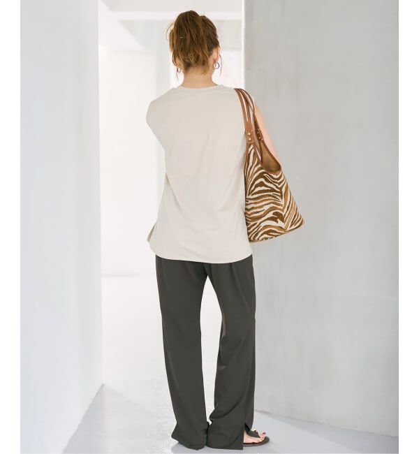 Spick and Span「《追加》汗染み防止ファインコットンノースリTシャツ」|Tシャツ・カットソー|