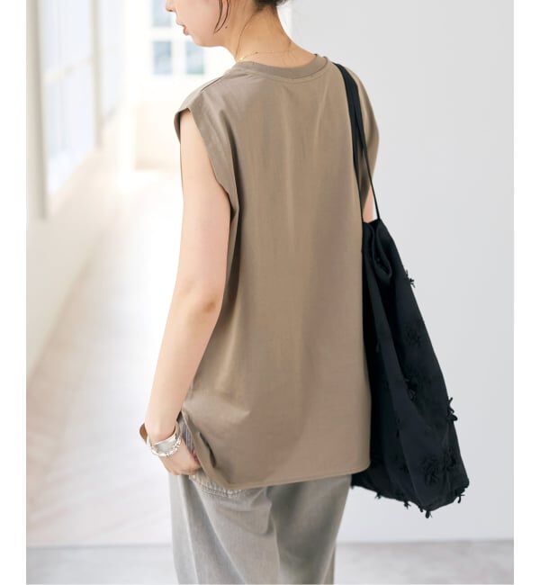 Spick and Span「《追加》汗染み防止ファインコットンノースリTシャツ」|Tシャツ・カットソー|