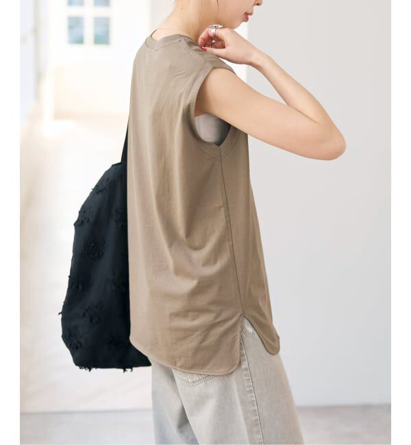 Spick and Span「《追加》汗染み防止ファインコットンノースリTシャツ」|Tシャツ・カットソー|