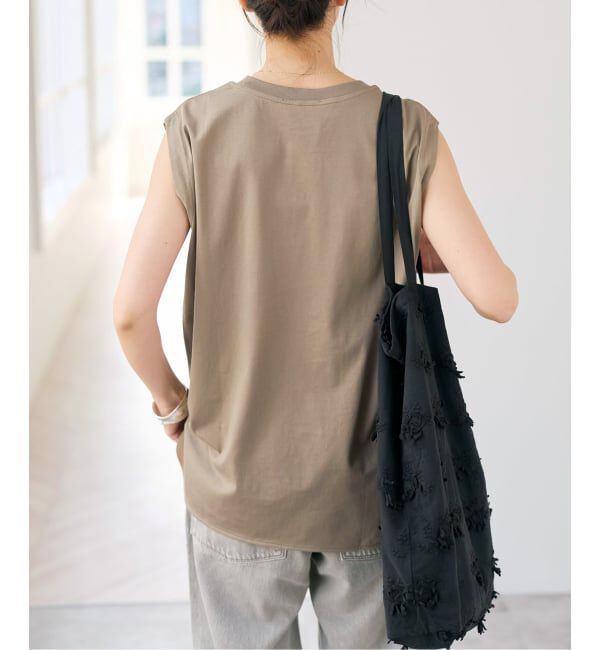Spick and Span「《追加》汗染み防止ファインコットンノースリTシャツ」|Tシャツ・カットソー|