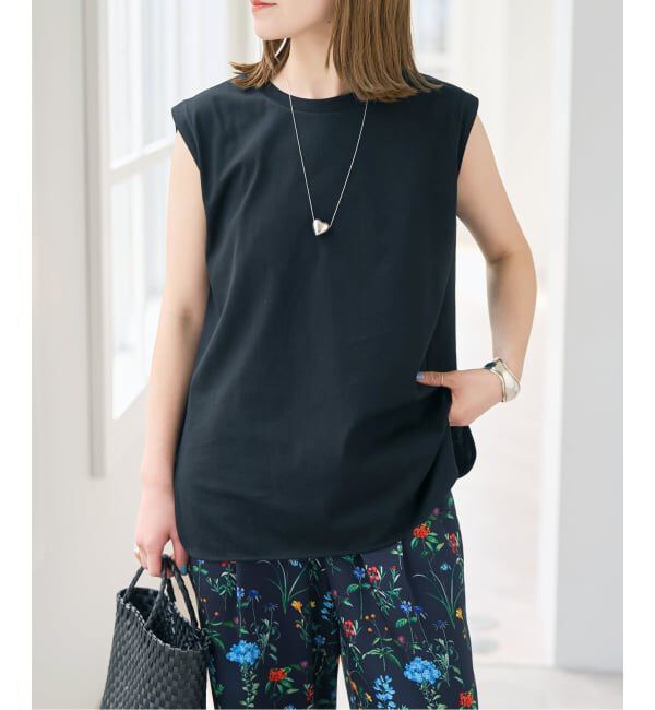 Spick and Span「《追加》汗染み防止ファインコットンノースリTシャツ」|Tシャツ・カットソー|