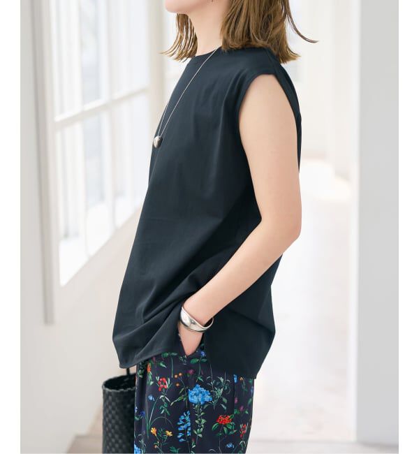 Spick and Span「《追加》汗染み防止ファインコットンノースリTシャツ」|Tシャツ・カットソー|
