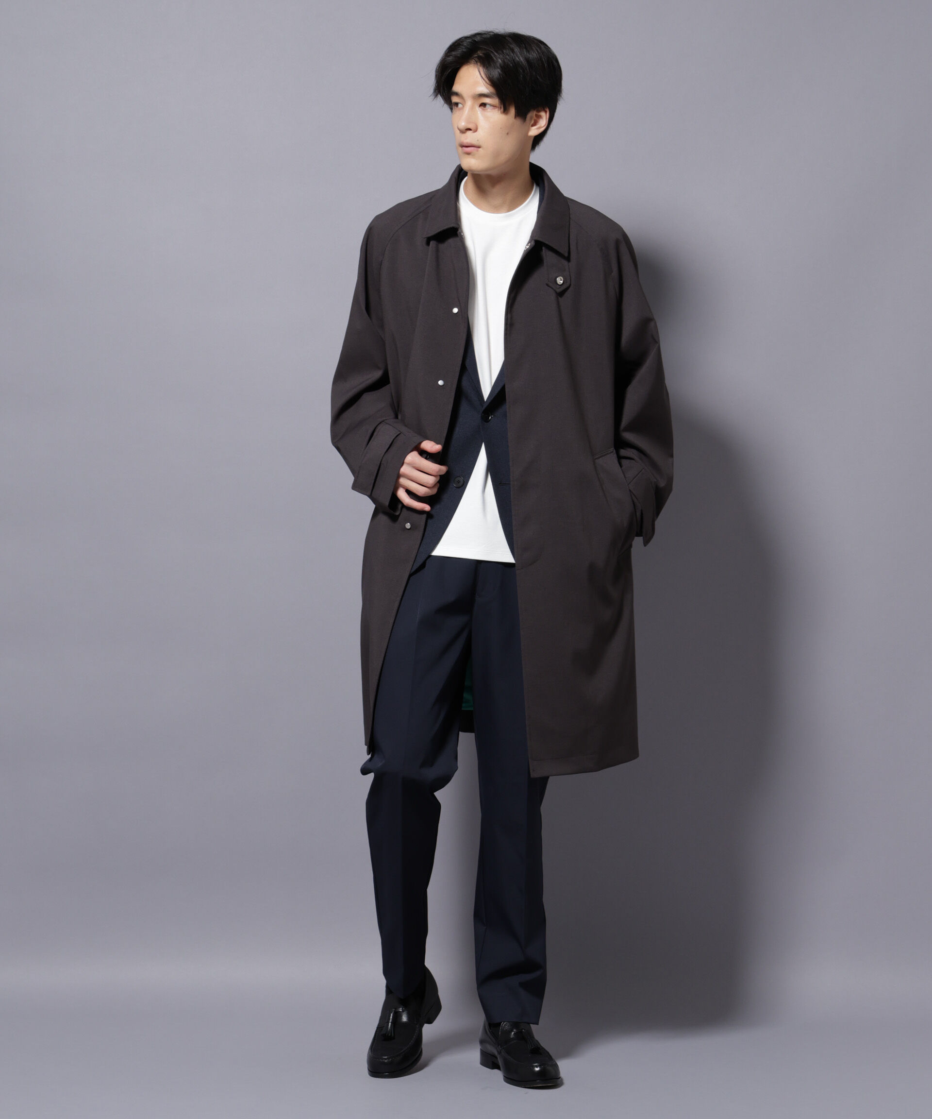 nano･universe「「RainComfortWear」ダントツ撥水透湿コーティングステンカラーコート」|その他|チャコール3