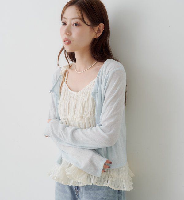  「【4色展開/前後2WAY】ラインストーンシアーカットソー」|Tシャツ・カットソー|