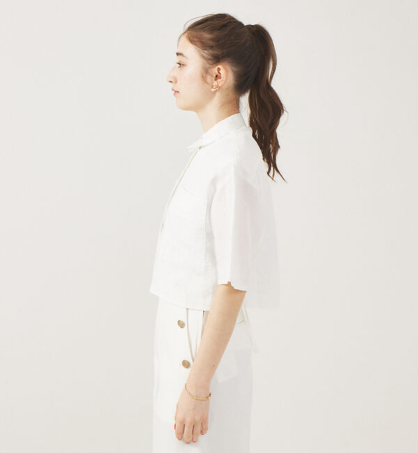 Rouge vif「【セットアップ対応】麻製品染ショートシャツ」|シャツ・ブラウス|