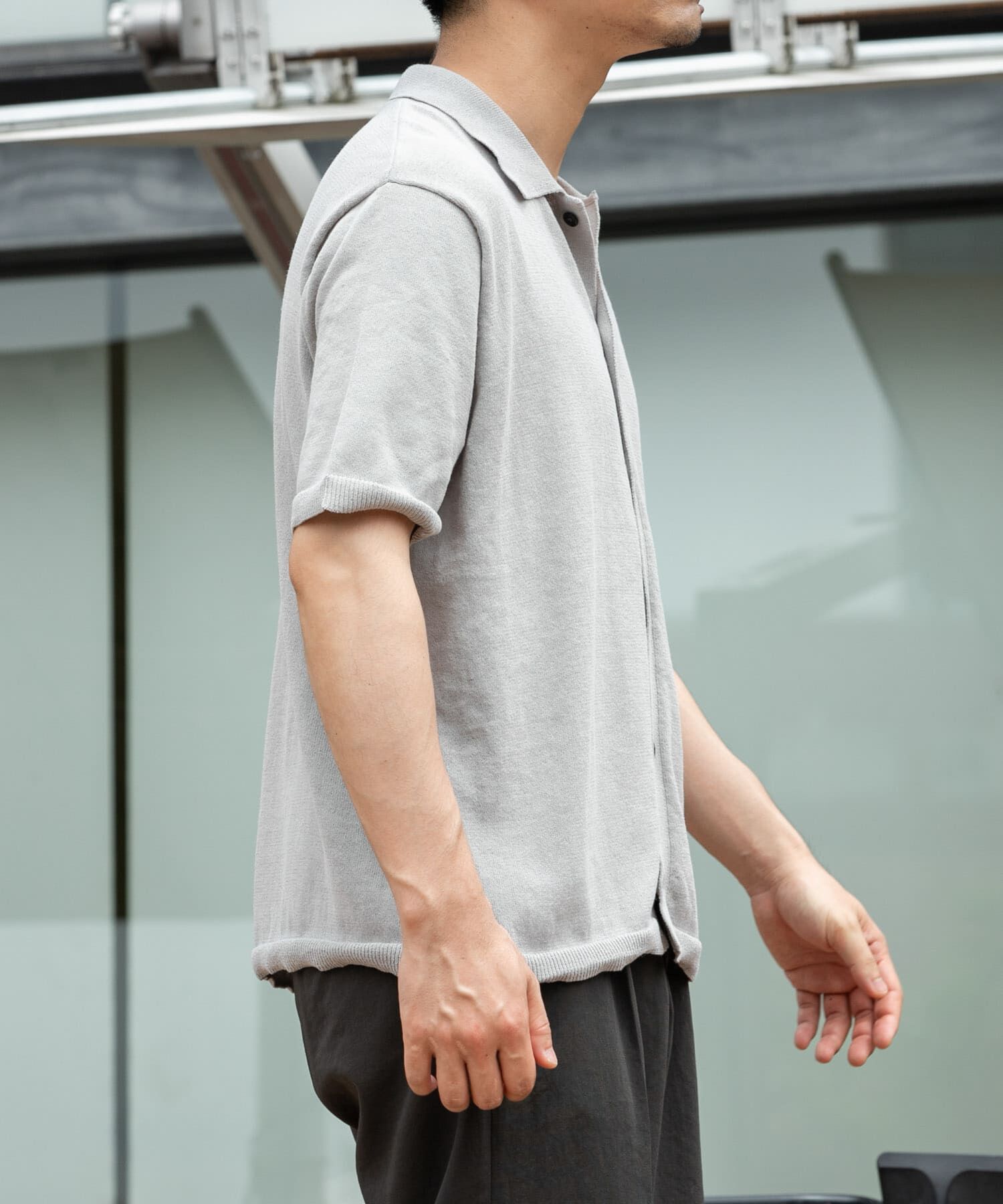 URBAN RESEARCH ROSSO「『UR TECH』AIRDRY半袖ポロカーディガン」|カーディガン|