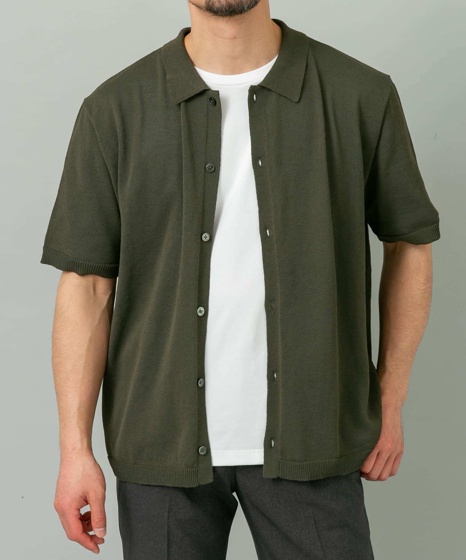 URBAN RESEARCH ROSSO「『UR TECH』AIRDRY半袖ポロカーディガン」|カーディガン|