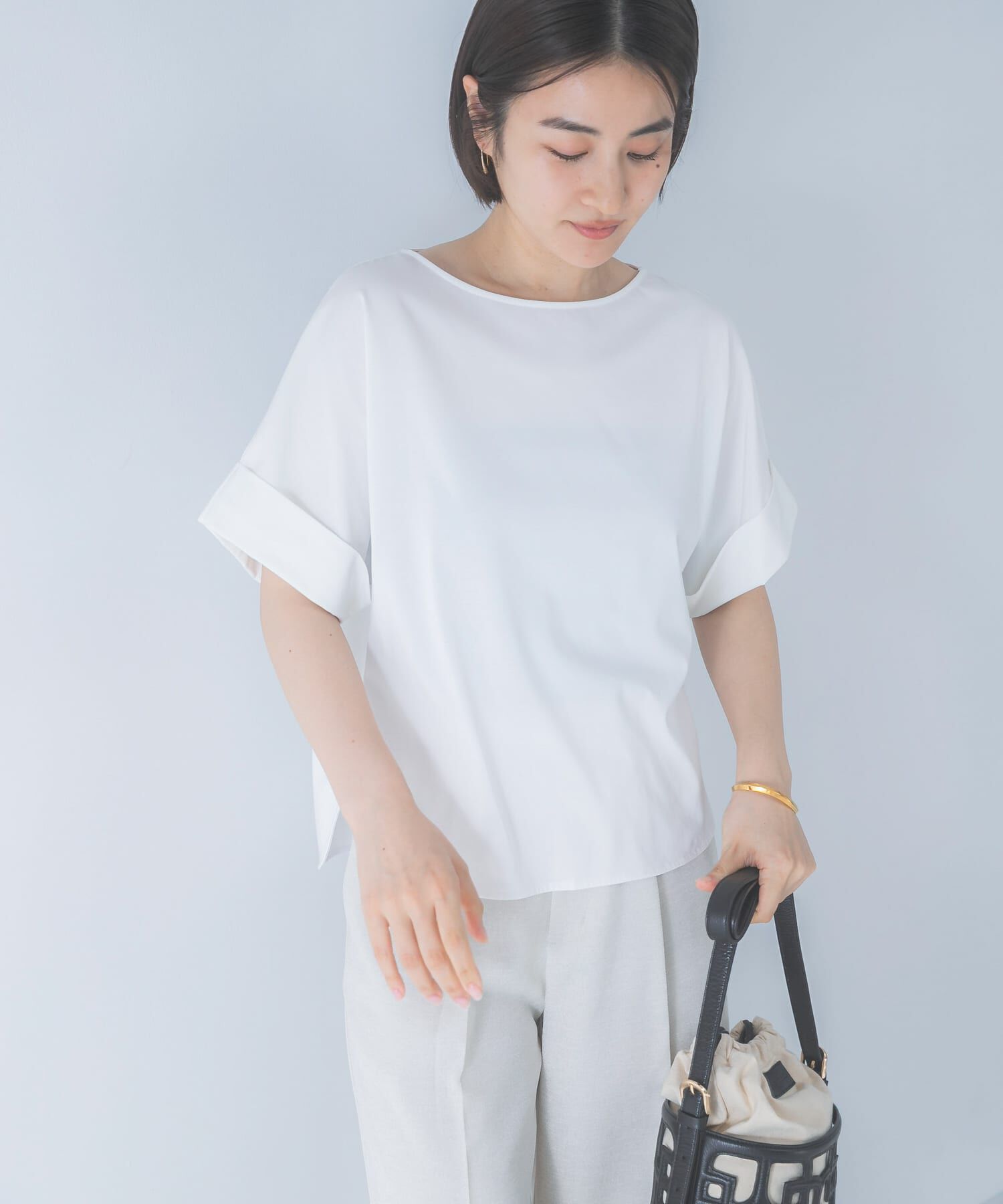 URBAN RESEARCH ROSSO「UVカットデザインスリーブプルオーバー」|Tシャツ・カットソー|