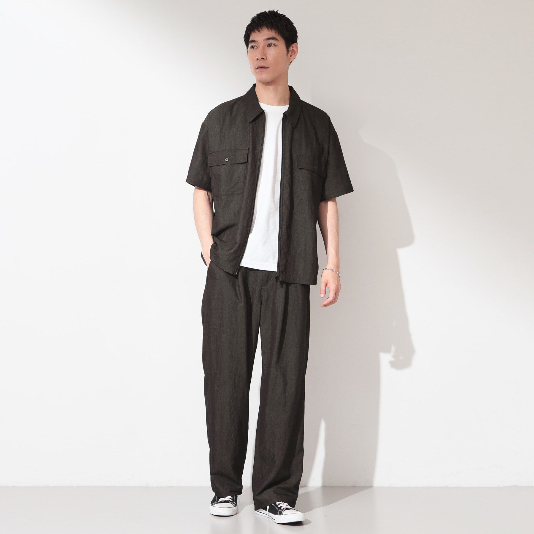 THE SHOP TK「【接触冷感／セットアップ可／洗濯機OK】デニムライク ワイドパンツ」|その他|
