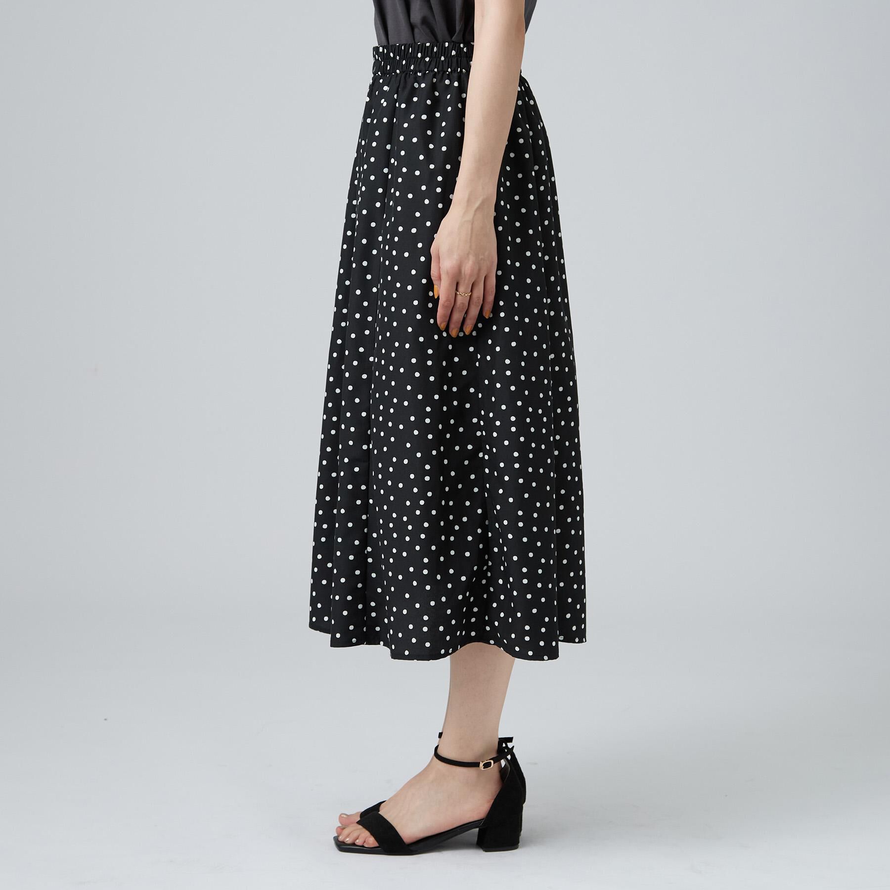 SHOO･LA･RUE「【着丈選べる】柄アソート切替フレアスカート」|スカート|