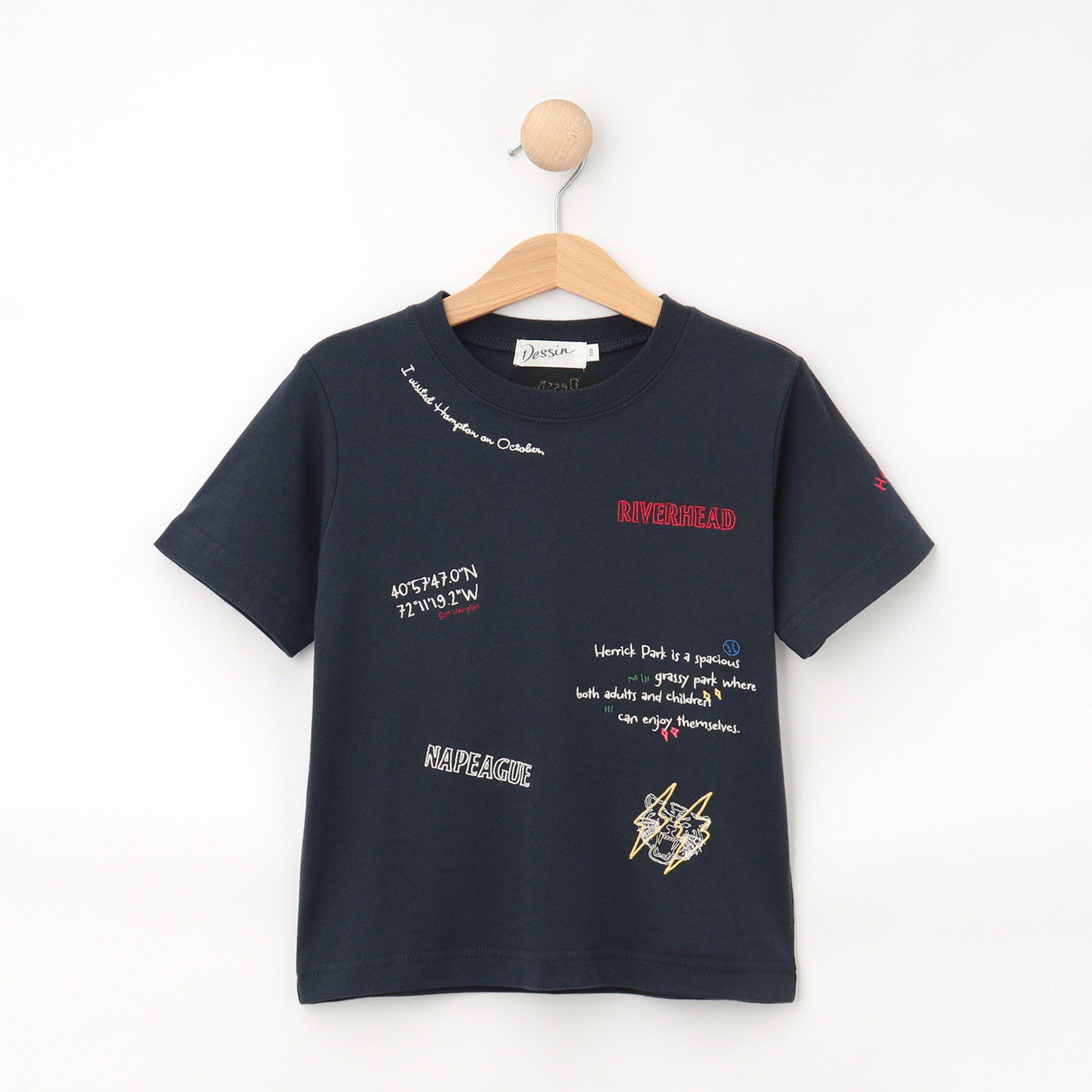Dessin「【リンクコーデ/洗える】刺繍Tシャツ」|Tシャツ・カットソー|