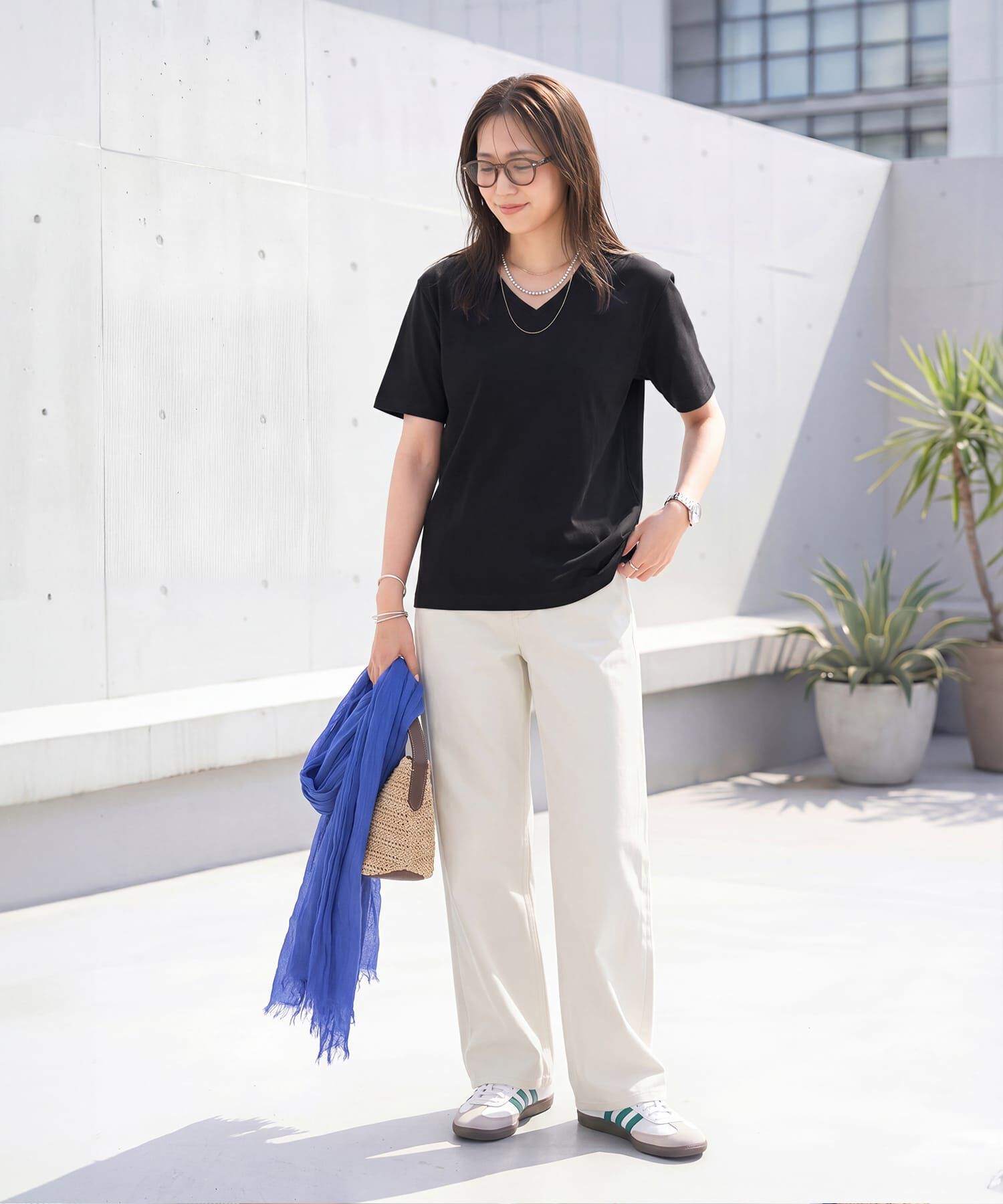 STYLE DELI「【ものづくりJAPAN】DIORAMAシルキースムース／VネックT」|Tシャツ・カットソー|