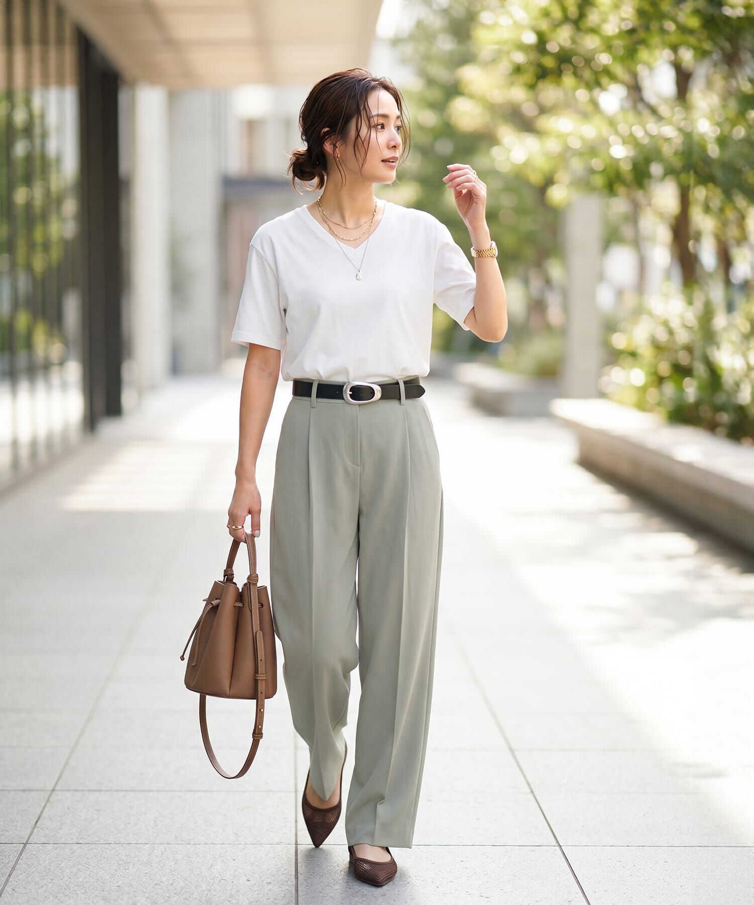 STYLE DELI「【ものづくりJAPAN】DIORAMAシルキースムース／VネックT」|Tシャツ・カットソー|