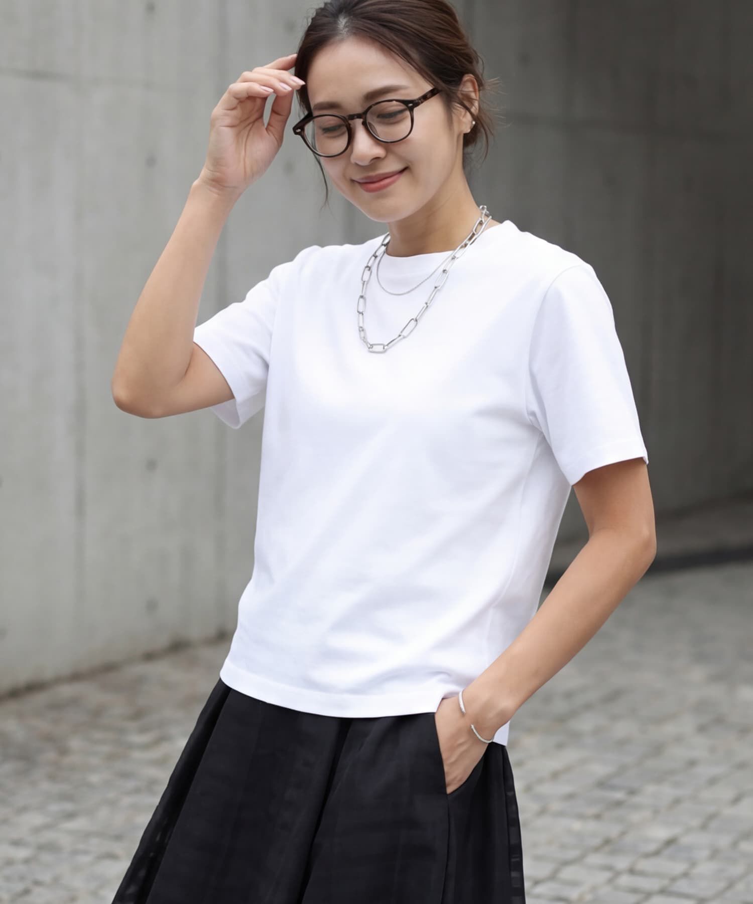 STYLE DELI「56cm丈BASICコットンTシャツ」|Tシャツ・カットソー|ホワイト