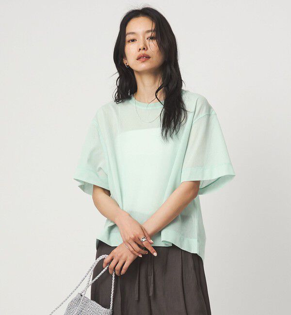 UNITED ARROWS green label relaxing「シアー メッシュ クルーネック プルオーバー カットソー」|Tシャツ・カットソー|LIME