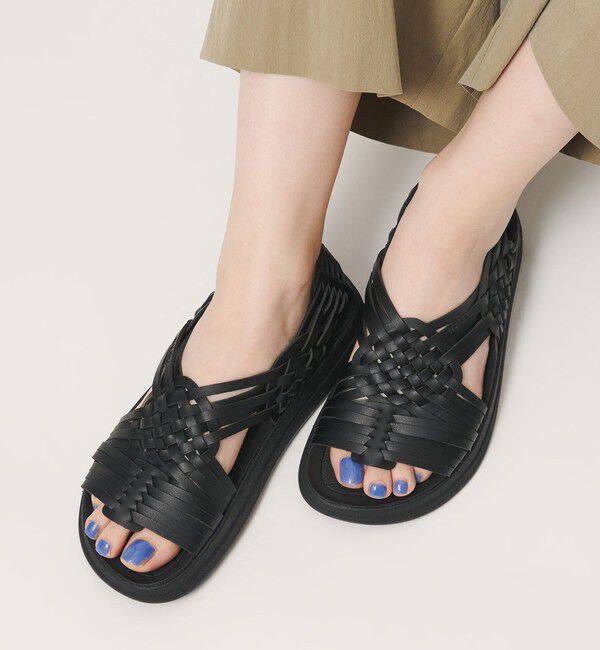 BEAUTY&YOUTH UNITED ARROWS「＜MALIBU SANDALS＞レザーライク キャニオン サンダル」|サンダル|BLACK