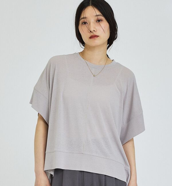abahouse mavie「【二の腕カバー】スラブプルオーバー」|Tシャツ・カットソー|グレー