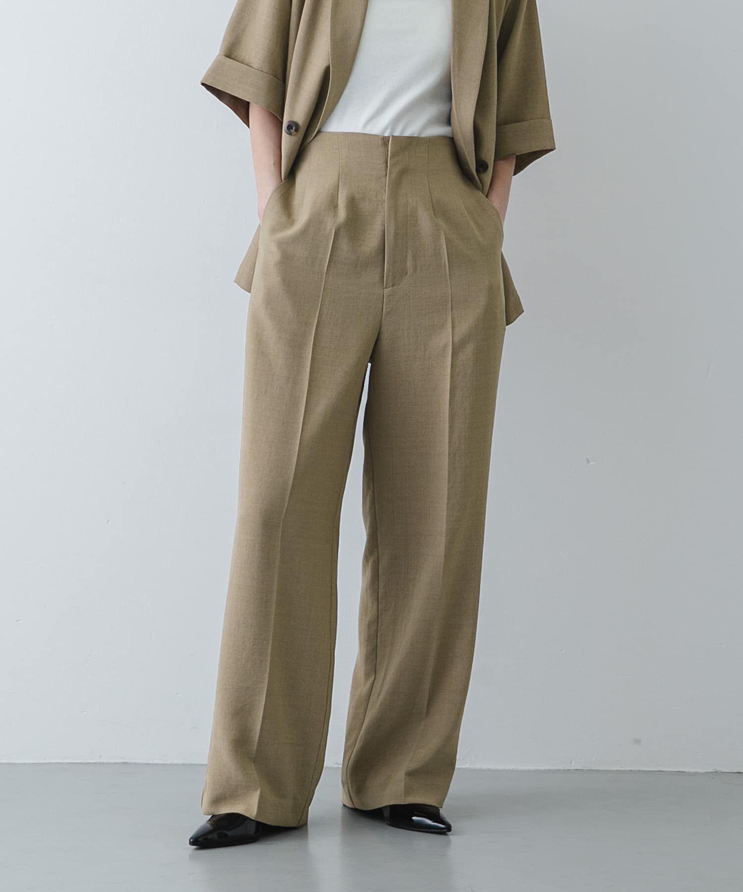 SENSE OF PLACE by URBAN RESEARCH「『一部WEB限定』『UR TECH DRYLUXE』リネンライクワイドパンツ」|その他|ベージュ