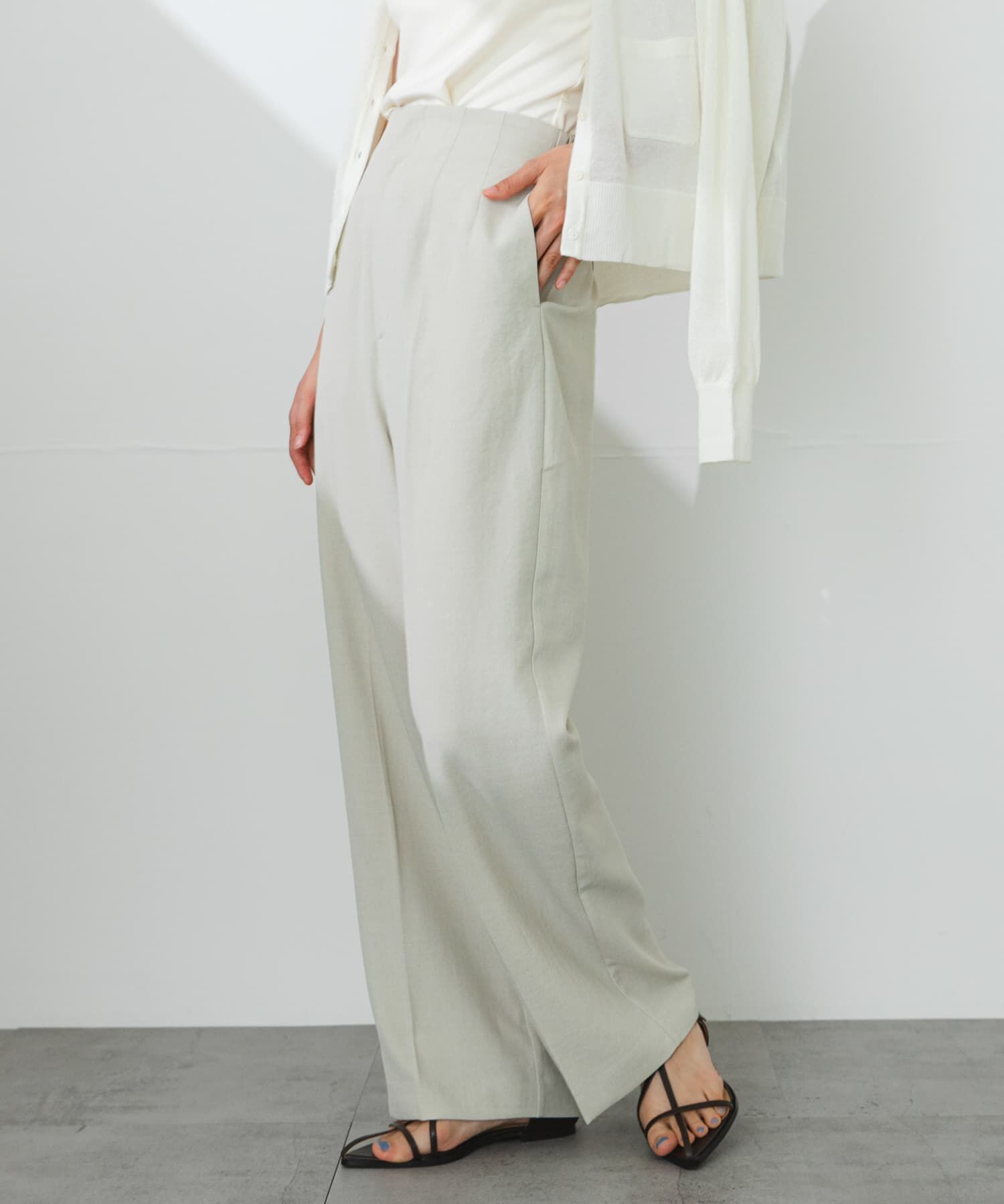 SENSE OF PLACE by URBAN RESEARCH「『一部WEB限定』『UR TECH DRYLUXE』リネンライクワイドパンツ」|その他|