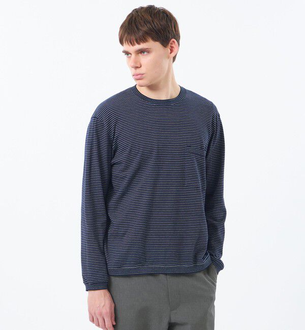 MACKINTOSH PHILOSOPHY「【WEEKENDER】セミルーズロンT ナローボーダー天竺」|Tシャツ・カットソー|ブルー