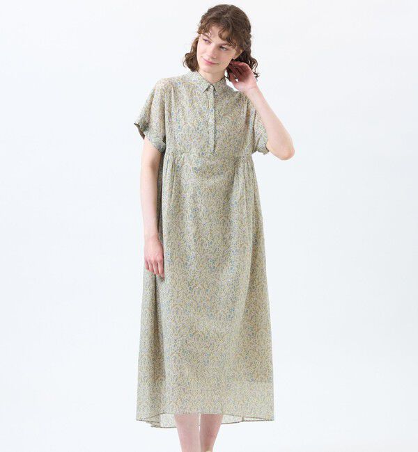 MACKINTOSH PHILOSOPHY「Snowblue Garden サイドギャザーワンピース」|ワンピース|ベージュ