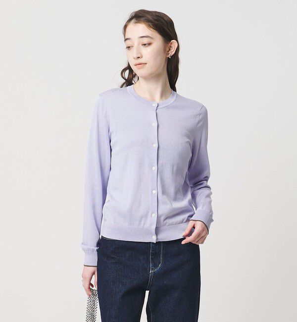 UNITED ARROWS「18G クルーネック ニットカーディガン ‐ウォッシャブル‐」|カーディガン|LT.BLUE