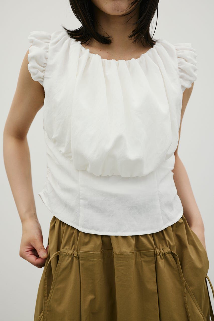 STYLEMIXER「オフショルギャザーコルセットトップ」|その他|WHT