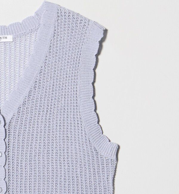BEAUTY&YOUTH UNITED ARROWS「スカラップ Vネック メッシュ ニットベスト」|ベスト・ジレ|